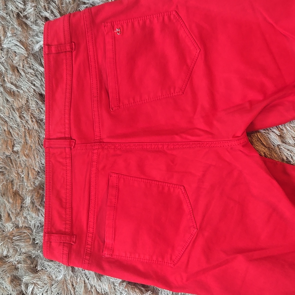 Calvin Klein Red Pants with Zipper Detail - Picture 12 of 16